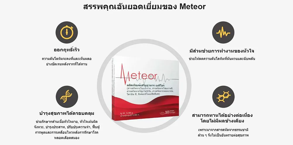 Meteor ลดไขมันเลว ลดความดันโลหิต